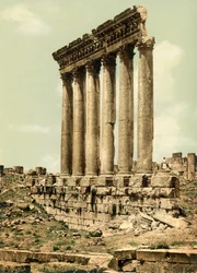 Perystyl świątyni Jowisza, Baalbek, ok. 1880-1900 (fotochrom)